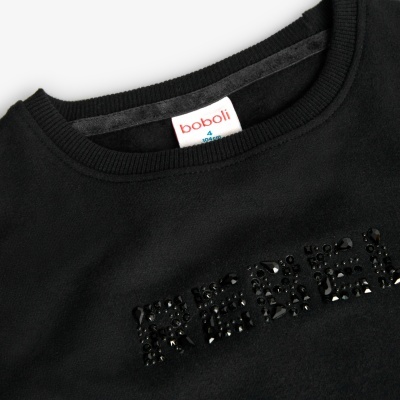 Camisola preta da marca boboli com aplicação de pedraria
