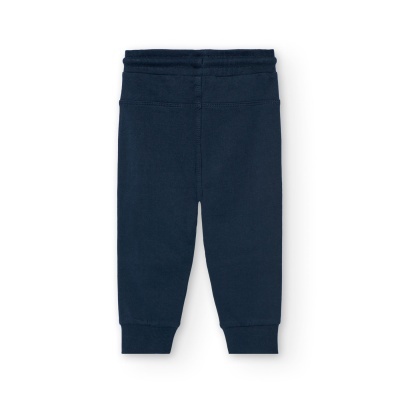 Calças de criança azul escuro com cintura elástica