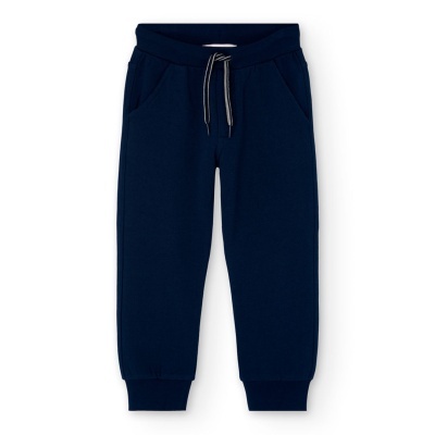 Calças de fato de treino azul escuro com cordão e bolsos