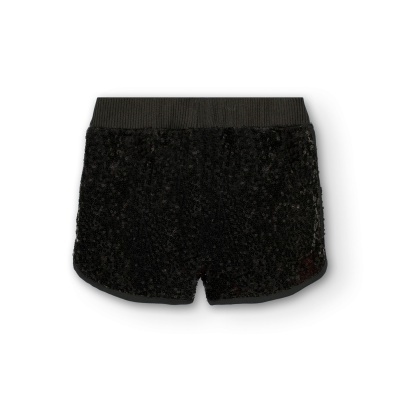 Shorts pretos felpudos com cós elástico