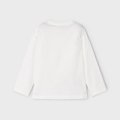 Camisola branca de manga comprida vista de costas