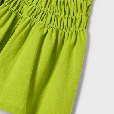 saia verde lima com parte superior franzida elástica