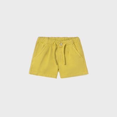 Calções amarelos para criança com cintura elástica e bolsos