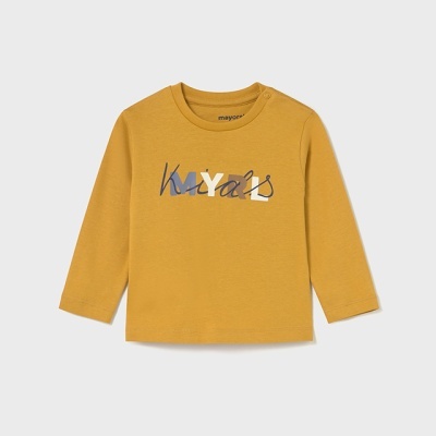 Camisola de criança amarela com manga comprida e estampado MAYORAL