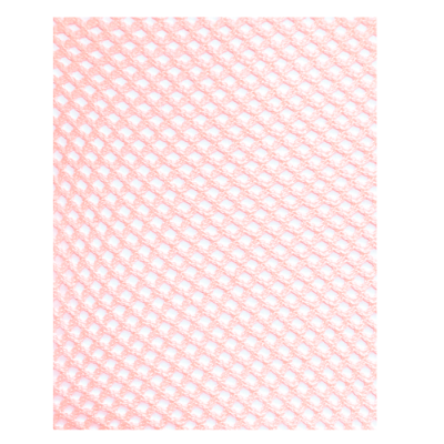 Tecido em padrão de rede rosa claro com textura translúcida