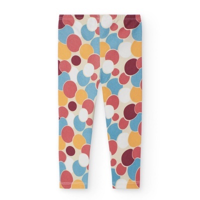 Leggings infantis coloridas com padrão de bolinhas