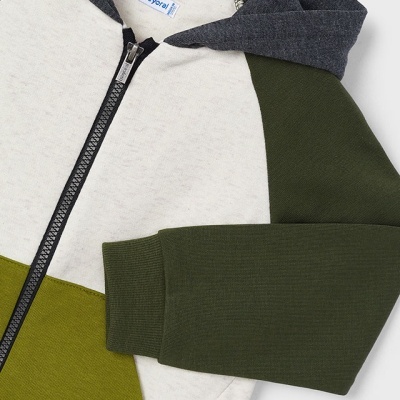 Casaco de criança multicolor com capuz e fecho