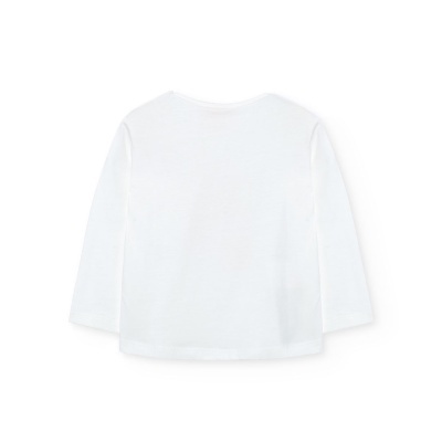 Camisola branca de manga comprida vista de costas