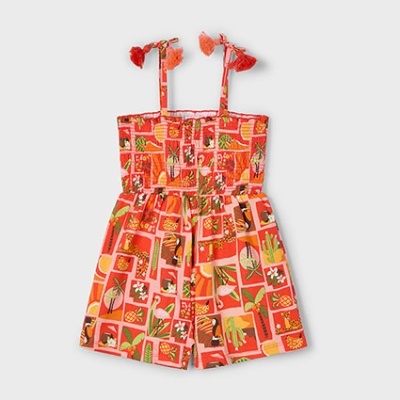 Macaquinho infantil colorido com alças e pompons