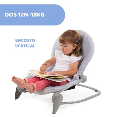 Cadeira para bebé ou criança pequena cinzenta com suporte metálico