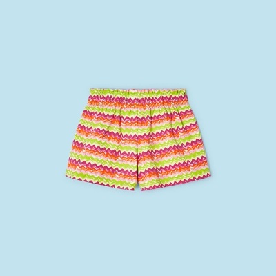 Calções coloridos com padrão em zig zag e cós elástico