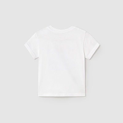 T-shirt branca lisa de manga curta vista pelas costas