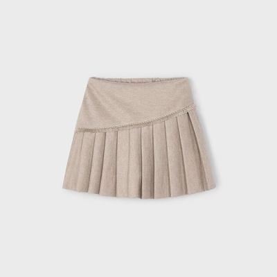 Saia beige plissada para menina