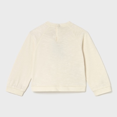 Camisola infantil creme de manga comprida vista de costas