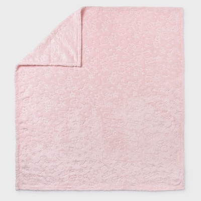 Manta cor-de-rosa com padrão floral em relevo