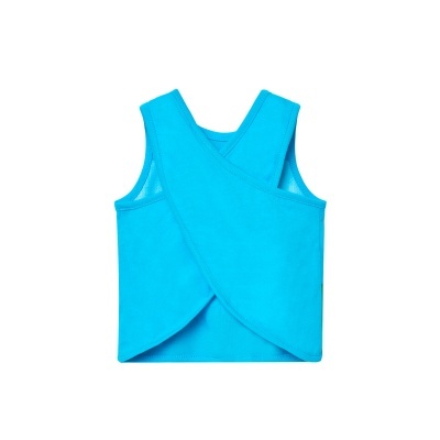 Colete azul turquesa com design cruzado