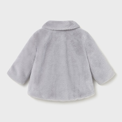 Casaco de pele sintética cinzento claro