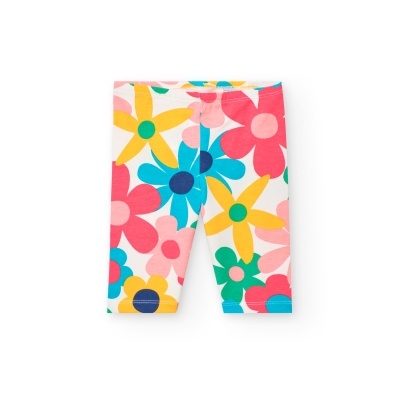 Calções para criança com padrão de flores coloridas