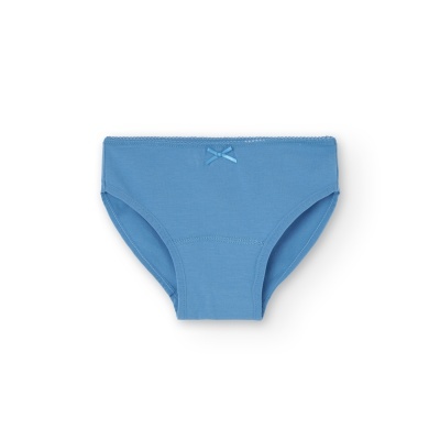 Cueca feminina azul com laço decorativo