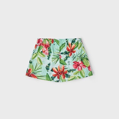 Minissaia floral colorida branca e azul