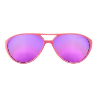 Óculos de sol rosa com lentes espelhadas cor-de-rosa e roxo