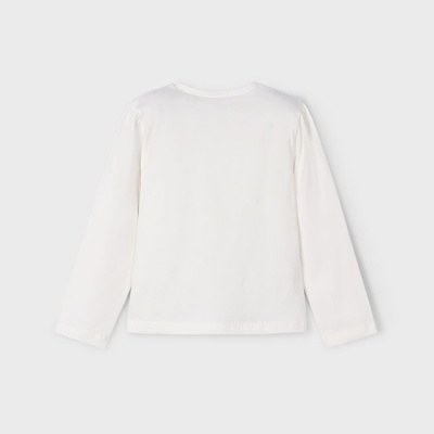 Camisola branca de manga comprida vista de trás