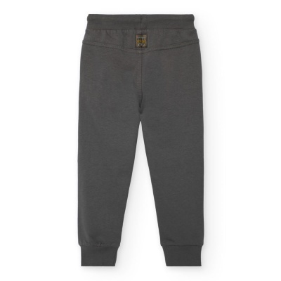 Calças de criança cinzentas com cintura e punhos elásticos