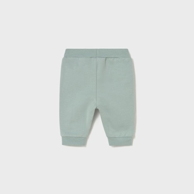 Calças de bebé verde-água com cós elástico
