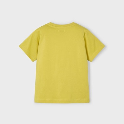 T-shirt amarela de manga curta vista de costas