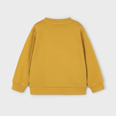 Sweatshirt infantil amarelo mostarda vista de costas