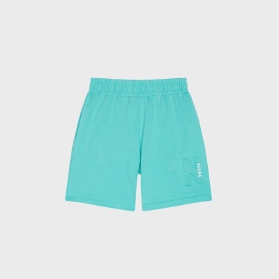 Calções azuis turquesa com logótipo Kenzo