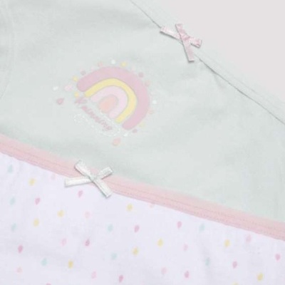 Roupa interior para menina com padrão colorido e arco-íris