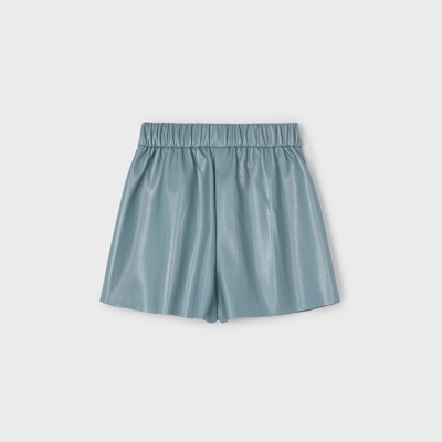 Calções azul celeste de material sintético com cós elástico