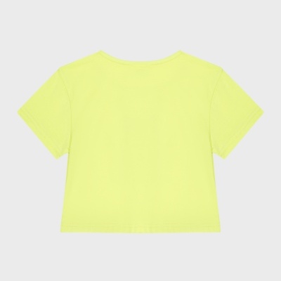 Camisola feminina amarela de manga curta