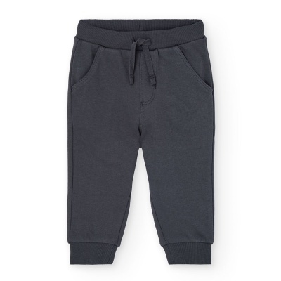 Calças de bebé cinzentas com bolso e cordão
