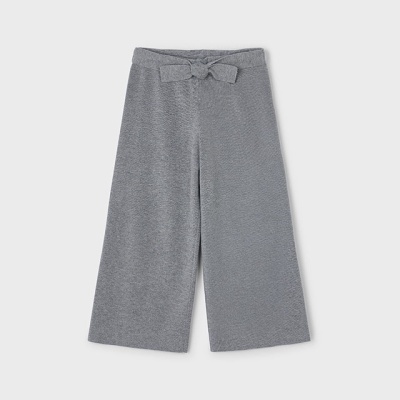 Calças cinzentas para criança com laço na cintura
