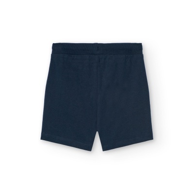 Calções infantis azul escuro com cintura elástica
