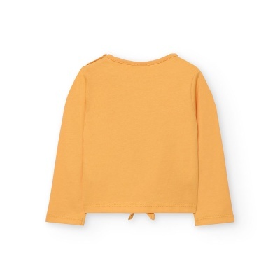 Camisola de manga comprida laranja com laço na parte traseira