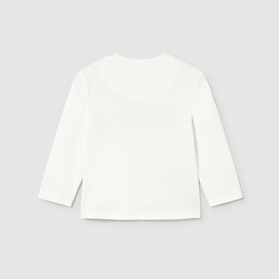 Camisola infantil branca de manga comprida