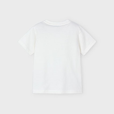 T-shirt branca de manga curta vista de trás