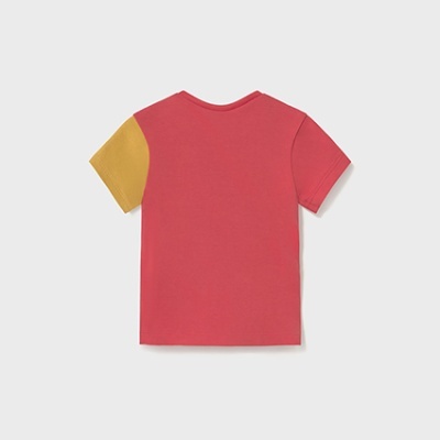 T-shirt infantil coral com manga ocre