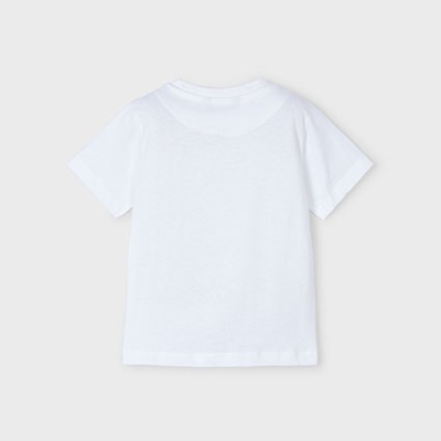 T-shirt branca de manga curta vista de costas