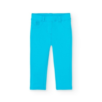 Calças compridas azuis para criança com cinto