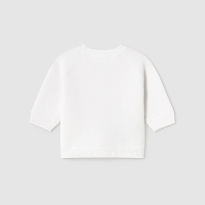 Camisola branca de malha de mangas compridas