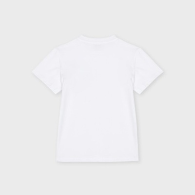 T-shirt branca de manga curta vista de trás