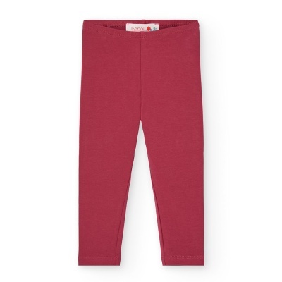 Leggings de criança vermelhas simples com etiqueta boboli na cintura