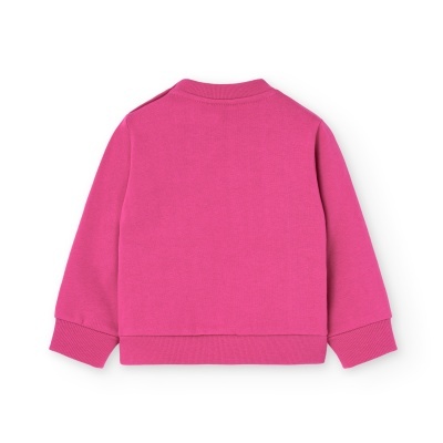 sweatshirt infantil rosa de manga comprida vista de costas
