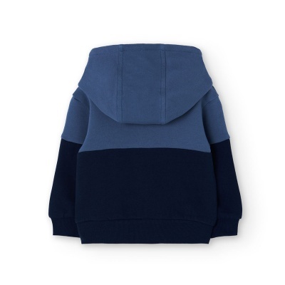 Camisola com capuz para criança em tons de azul