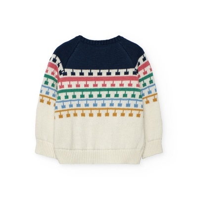 Camisola de malha com padrão geométrico colorido