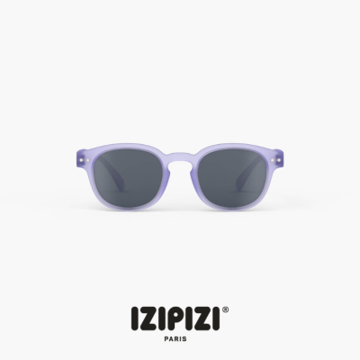 Óculos de sol lilás com lentes escuras e logótipo IZIPIZI PARIS
